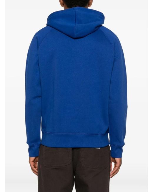 Carhartt Blue Logo-Embroidered Hoodie for men