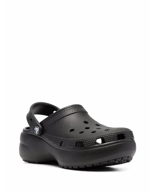 CROCSTM Black Classic Platform Clog Slides