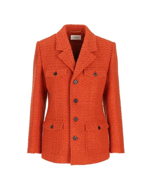 Saint Laurent Orange Single-Breasted Jacket