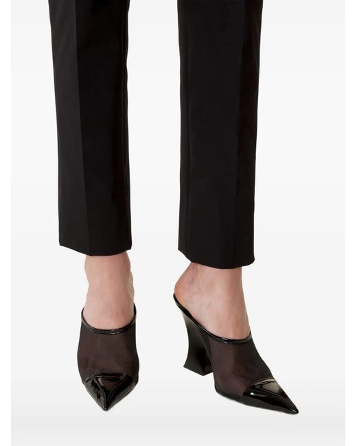 Lanvin White Mesh Pointed Pumps