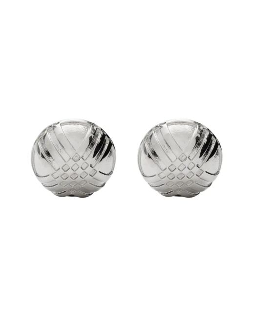 Burberry Metallic Engraved Check Cufflinks for men