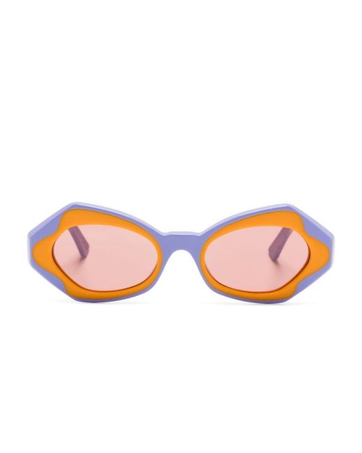 Marni Pink Unlahand Geometric-frame Sunglasses