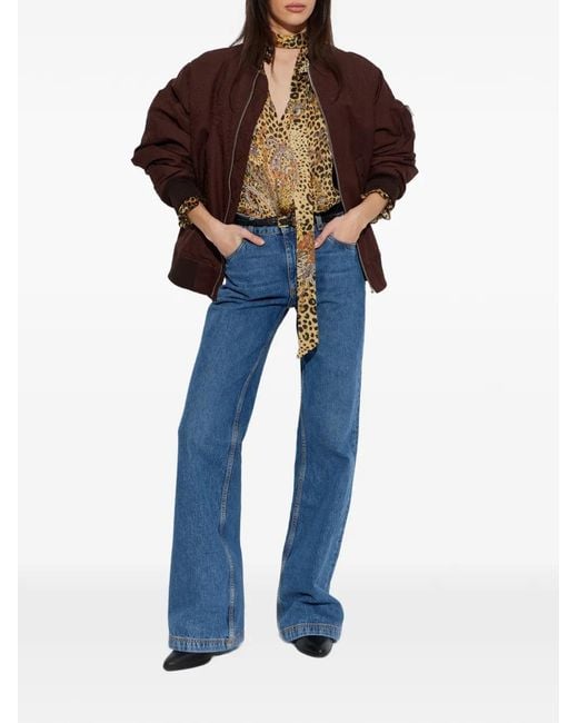 Etro Purple Paisley-Pattern Bomber Jacket