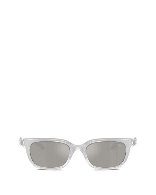 DIESEL White Rectangle-Frame Sunglasses