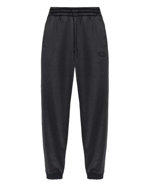 DIESEL Blue Logo-Embroidered Track Pants for men