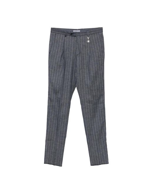 Manuel Ritz Gray Pinstripe-Pattern Pleated Trousers for men