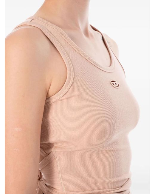 DIESEL Blue Crop Top With Wrap-Around Laces