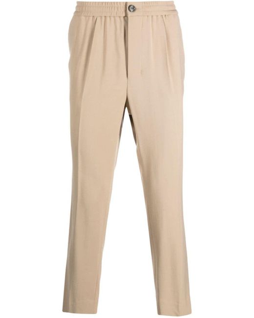 AMI Natural Elasticated-waist Cropped Trousers for men