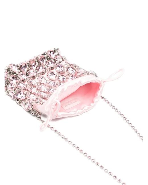 Self-Portrait Pink Crystal Chainmail Mini Bag