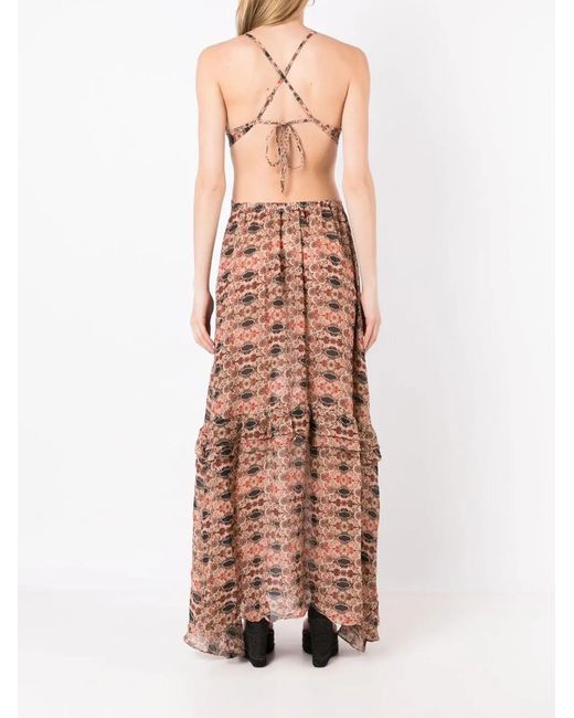 Amir Slama Multicolor Floral-Print Cut-Out Dress