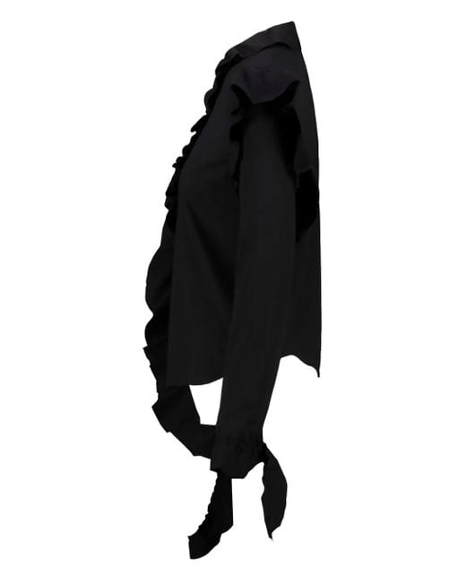 Vetements Black Ruffled Deconstructed Blouse