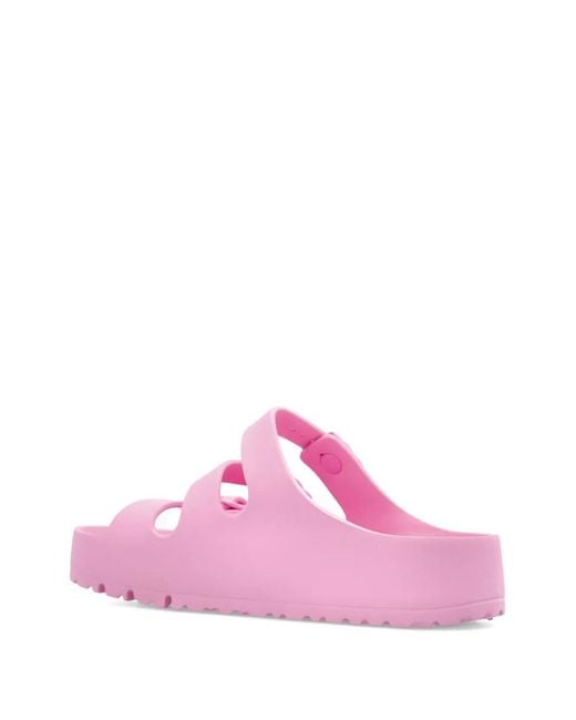 Birkenstock Pink Florida Flex Triple Buckle-Strap Slides