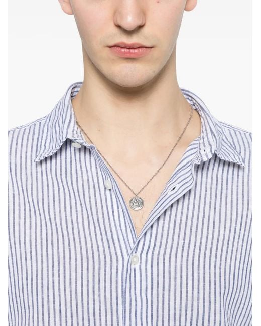 Woolrich White Striped Linen Shirt for men