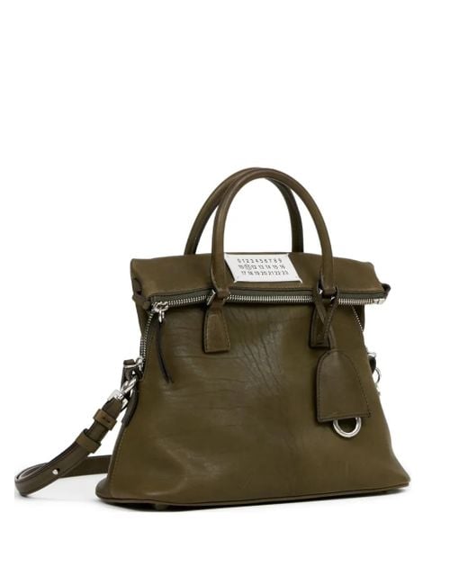 Borsa A Spalla Con Placca Logo di Maison Margiela in Green