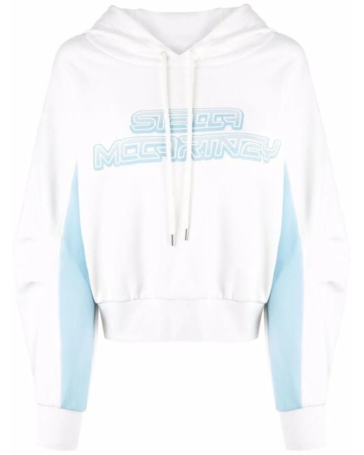 Stella McCartney White Logo-Print Cotton-Jersey Hoodie
