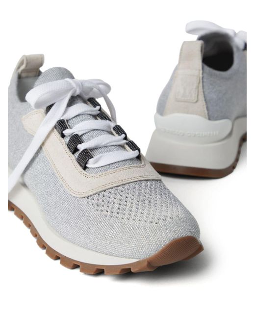 Brunello Cucinelli White Sock-Sneakers