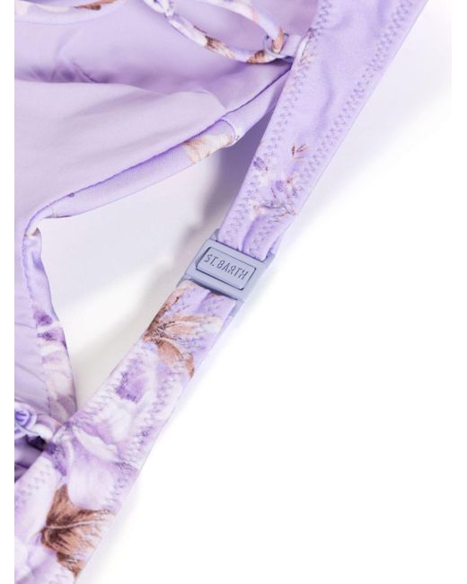 Mc2 Saint Barth Purple Floral-print Bikini