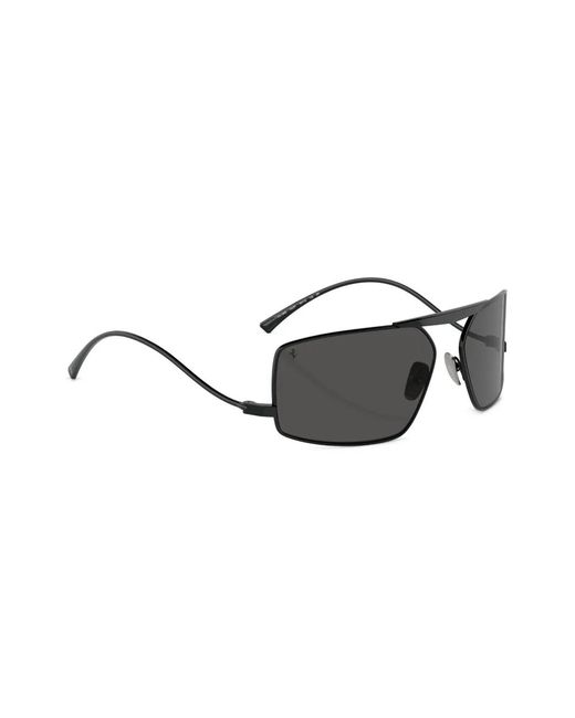 Ferrari Black Rectangle-Frame Sunglasses