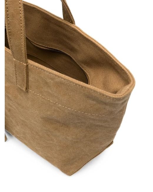 A.P.C. Brown Small Le Drummer Logo-Embroidered Canvas Tote Bag