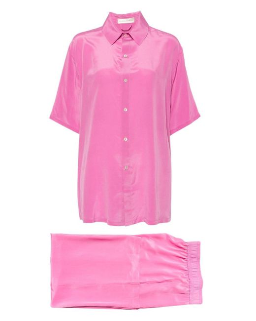 Olivia Von Halle Pink Alabama Silk Pyjama Set