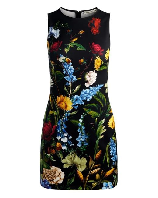 Robe Évasée À Fleurs Alice + Olivia en coloris Black