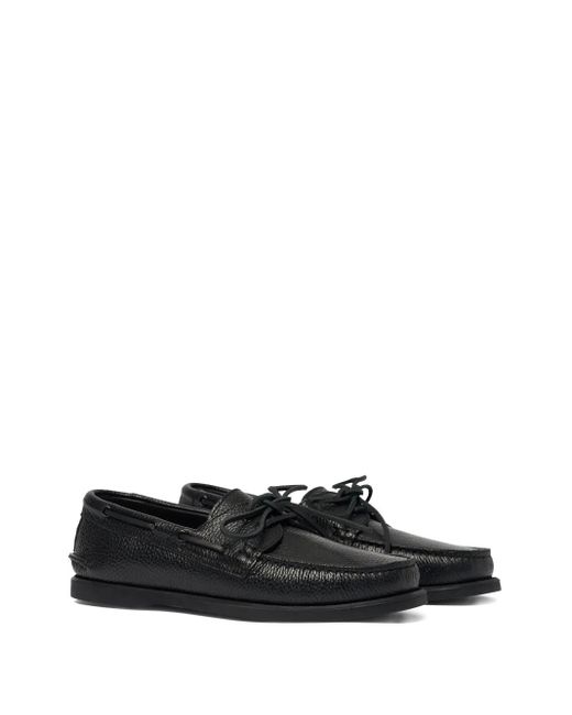 Scarosso Black Morgan Boat Shoes for men