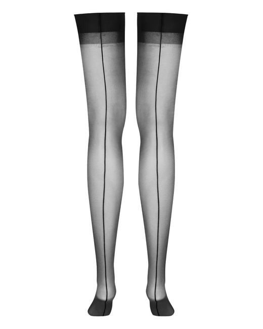 Maison Close Black Knee-Length Sheer Stockings