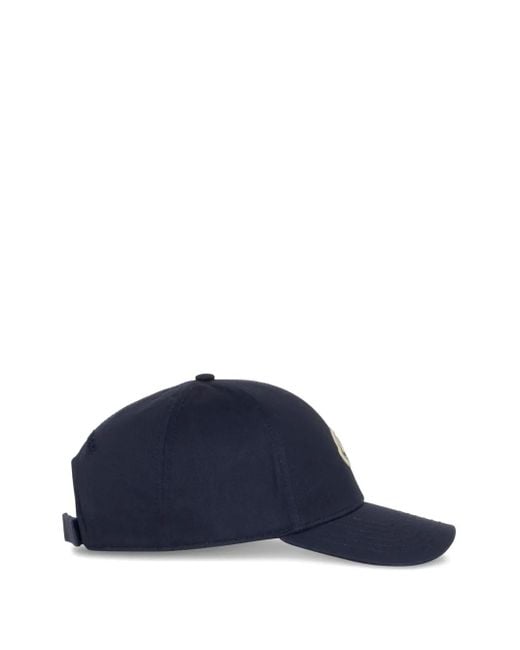 Moncler Blue Gabardine Logo Cap
