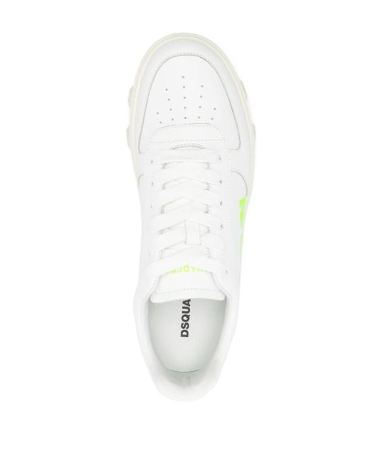 DSquared² White Logo-printed Leather Sneakers for men