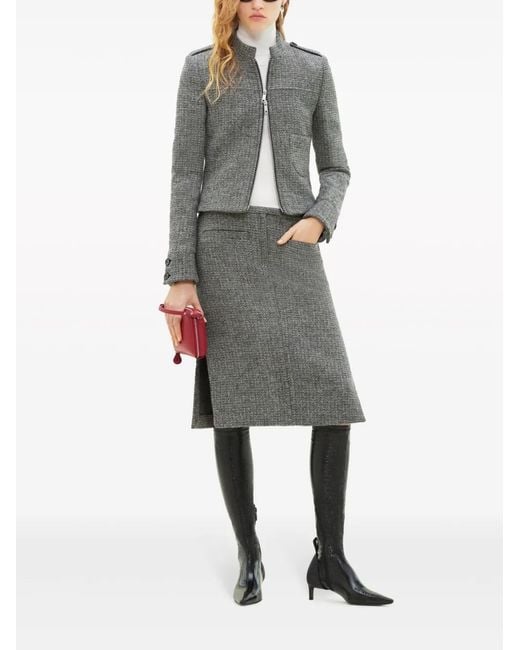 Courreges Gray Caviar Wool Tailored Jacket