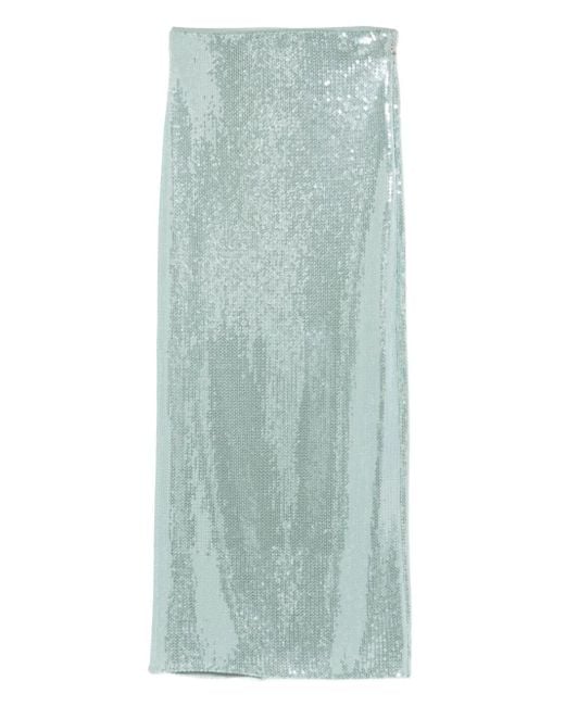 Patrizia Pepe Green Sequin Tulle Midi Skirt