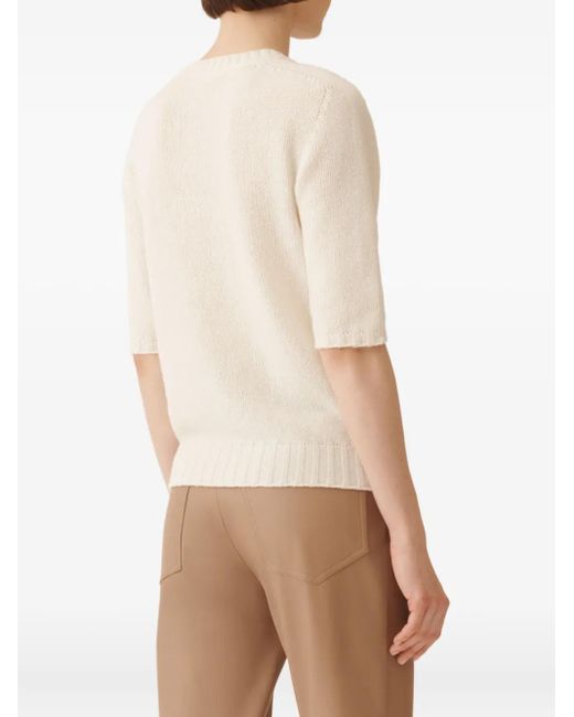 Fabiana Filippi White Jewel-Embroidery Cut-Out Sweater