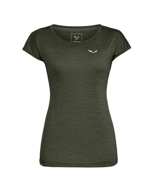 Salewa Green Puez Melange Dry Short-Sleeve T-Shirt
