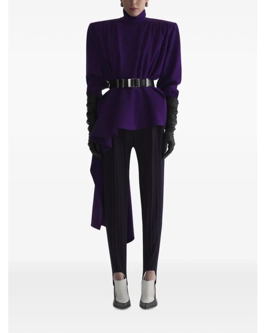 Mugler Blue Peplum Blouse