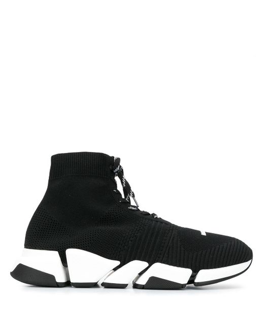 Balenciaga Rubber Soksneakers Met Veters in het Zwart voor heren - Lyst
