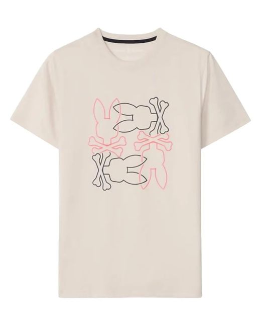Psycho Bunny Rodman T-Shirt in Natural für Herren