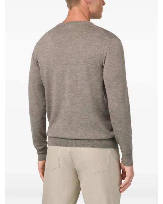 Boggi Gray Crew-Neck Sweater for men