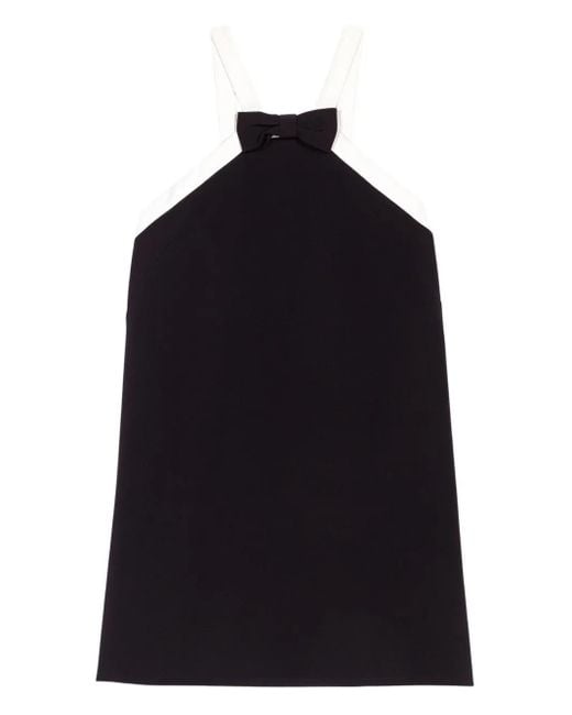 Maje Black Bow-Detail Halterneck Dress
