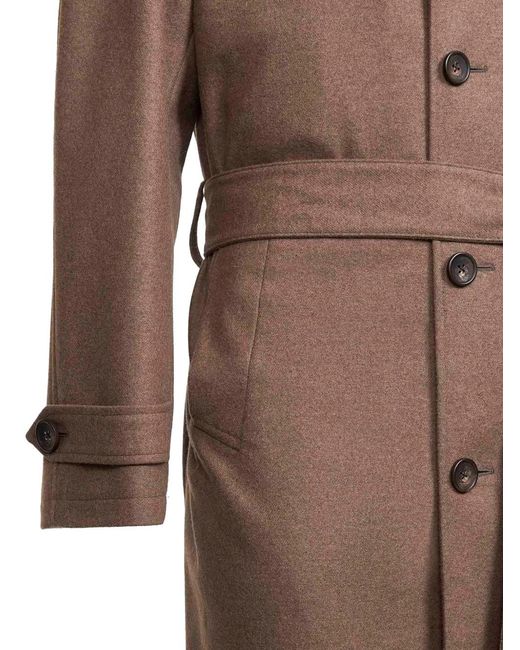D4.0 Brown Belted Coat for men