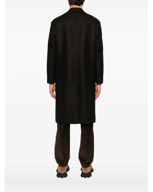 メンズ Harris Wharf London ボタン コート Black