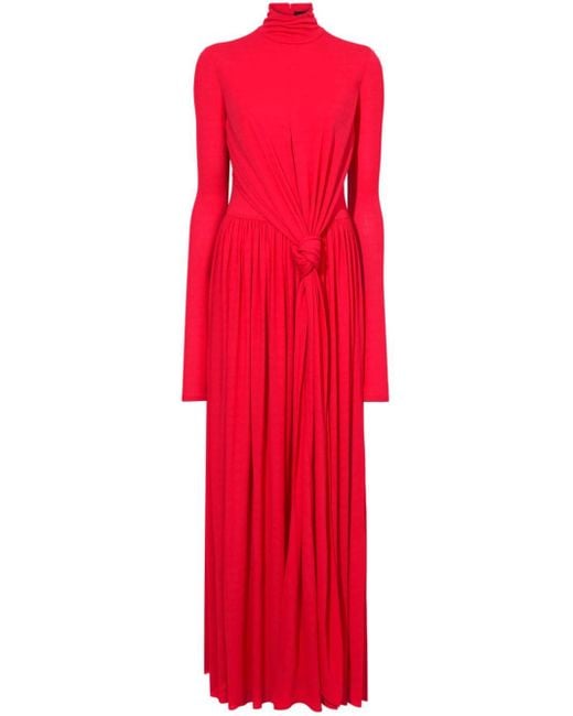 Proenza Schouler Red Crepe Jersey Wrap Maxi Dress