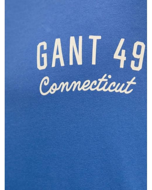 Gant Blue T-Shirt À Logo Imprimé for men