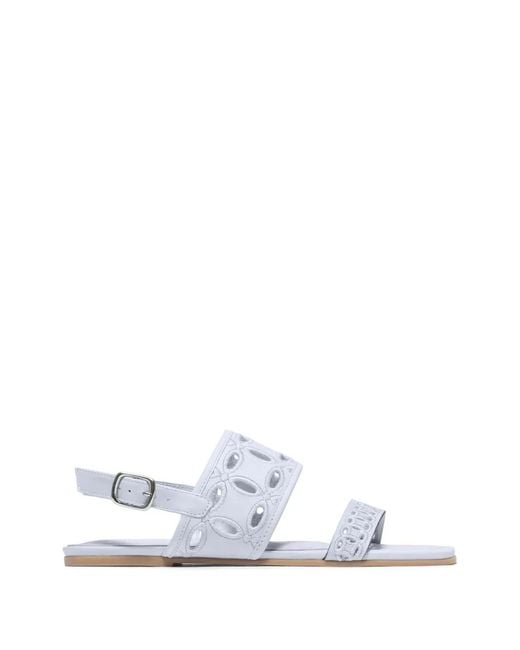 Bernardo White Orla Cut-Out Flat Sandals
