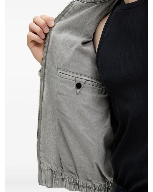 IRO Gray Zip-Fastening Denim Jacket for men