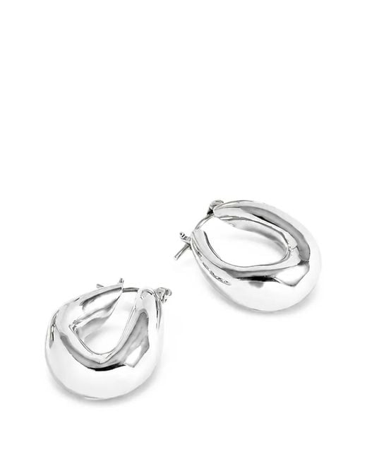 Yoj Brown Mini Falin Chubby Hoop Earrings
