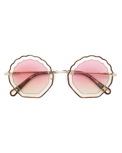Chloé Tally Seashell-frame Sunglasses in Pink | Lyst
