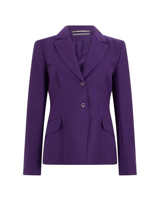 Alberta Ferretti Purple Single-Breasted Blazer