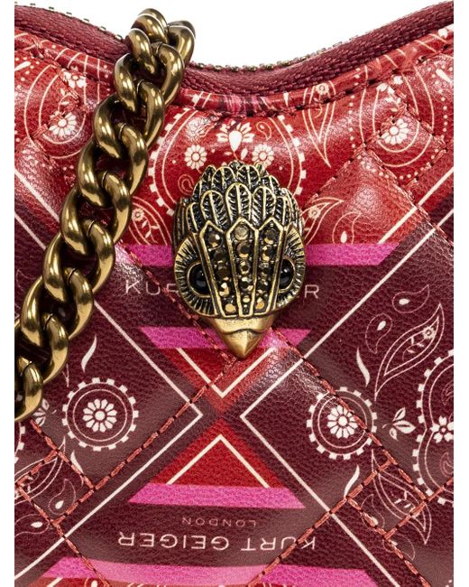 Kurt Geiger Red Micro Heart Paisley-Print Mini Bag
