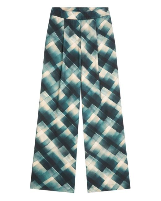 Pantalones con motivo geométrico Dries Van Noten de color Blue
