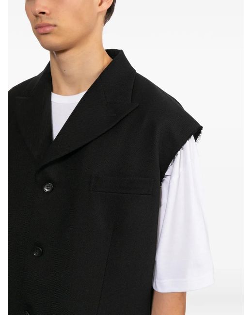 COMME DES GARÇON BLACK Black Deconstructed Sleeveless Gilet